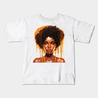 Afrocentric Woman Dripping With Melanin Kids T-Shirt